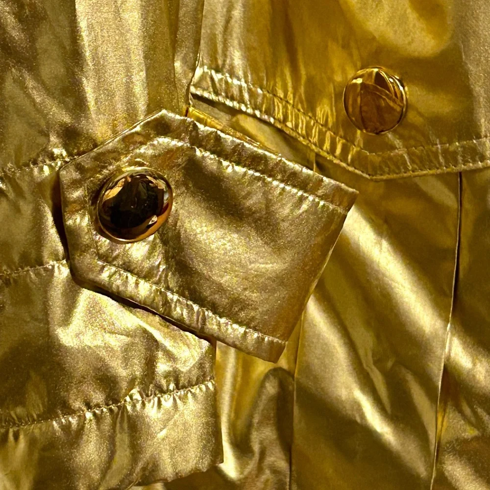 MICHAEL Michael Kors Metallic Gold Utility Jacket with detachable Hood - Picture 3 of 7